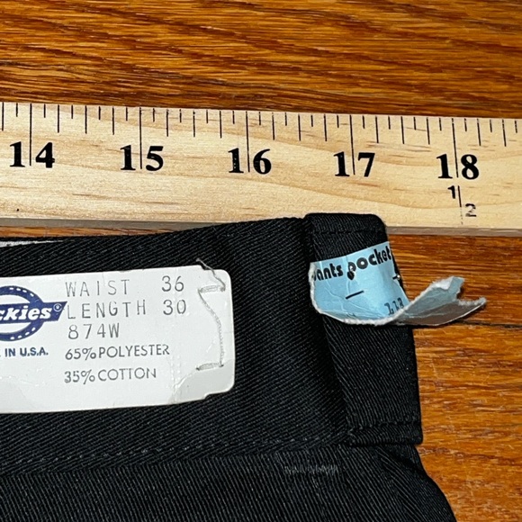 NOS Deadstock Dickies men’s 36X30 black work pants vintage made in USA - Picture 8 of 9